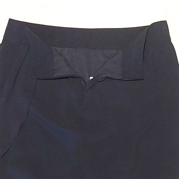 Ann Taylor LOFT Silk Wrap Skirt Straight Above Knee Side Zipper Pockets Pleated - Picture 14 of 16